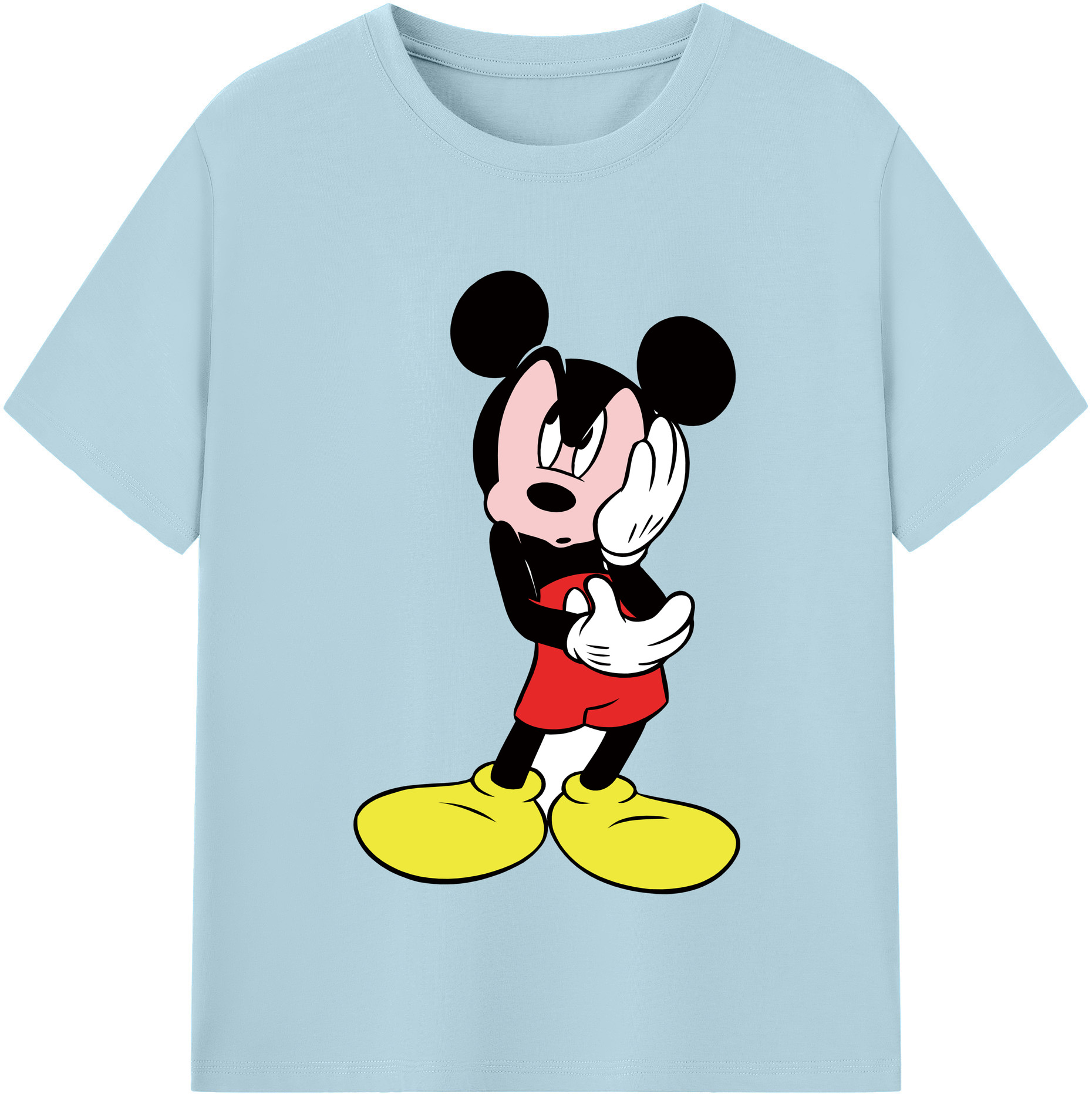 （画像用） ミッキーマウス Mickey Mouse 綿100％半袖Tシャツ（フロントプリント）